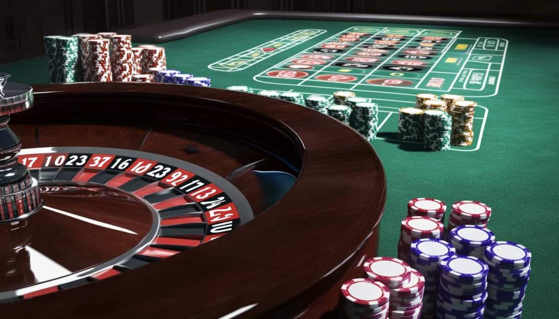 A roulette table at a casino