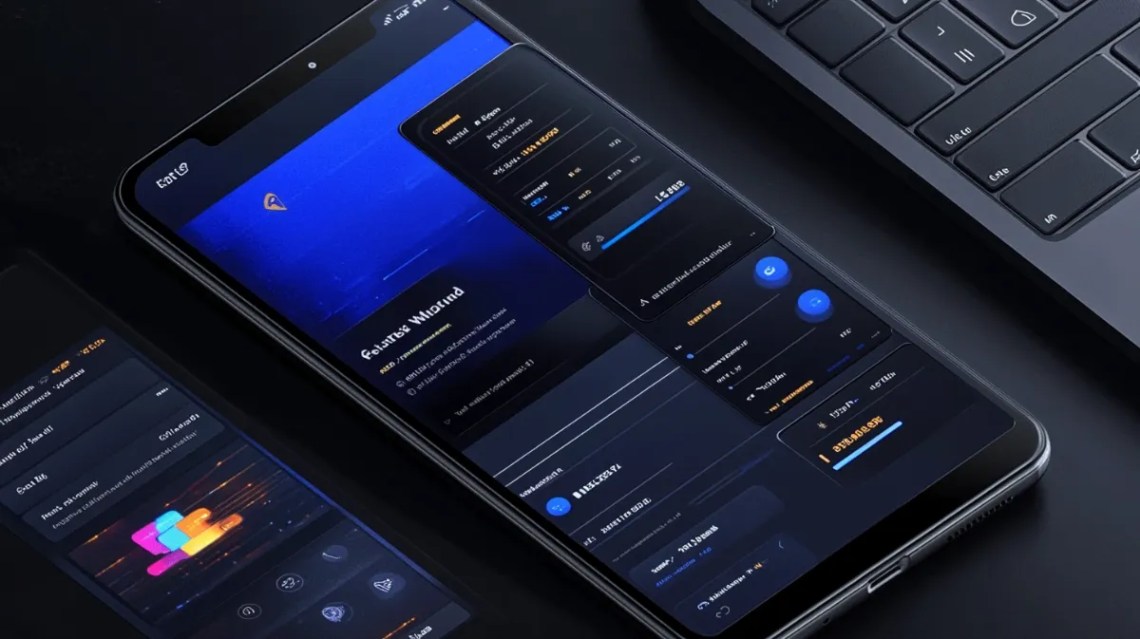 黒色と青色の仮想通貨ウォレット