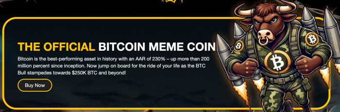 The official Bitcoin Meme Coin.