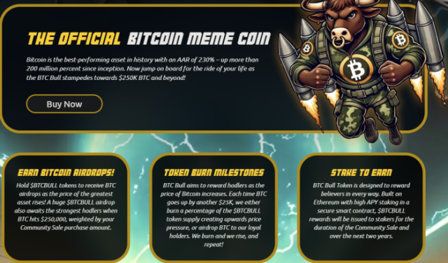 Pagina ufficiale del token BTC Bull