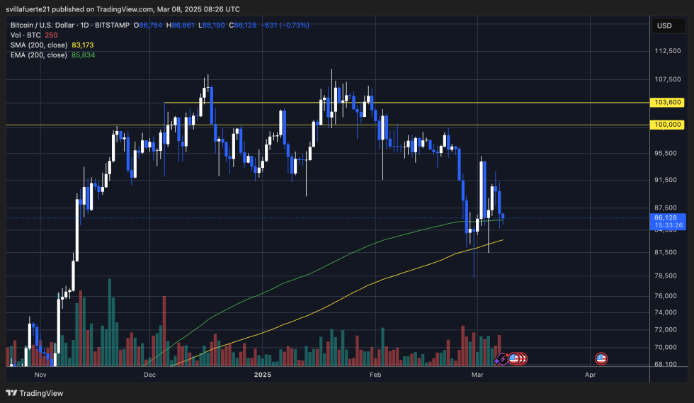 BTC holding above $85K | Source: BTCUSDT chart on TradingView