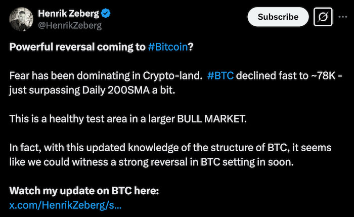 Henrik Zeberg crypto prediction