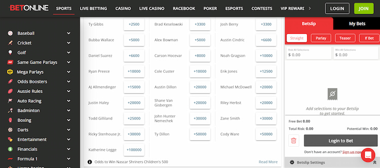Start Betting on NASCAR at BetOnline