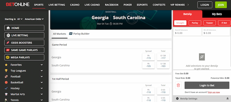 Start Betting on NCAA at BetOnline