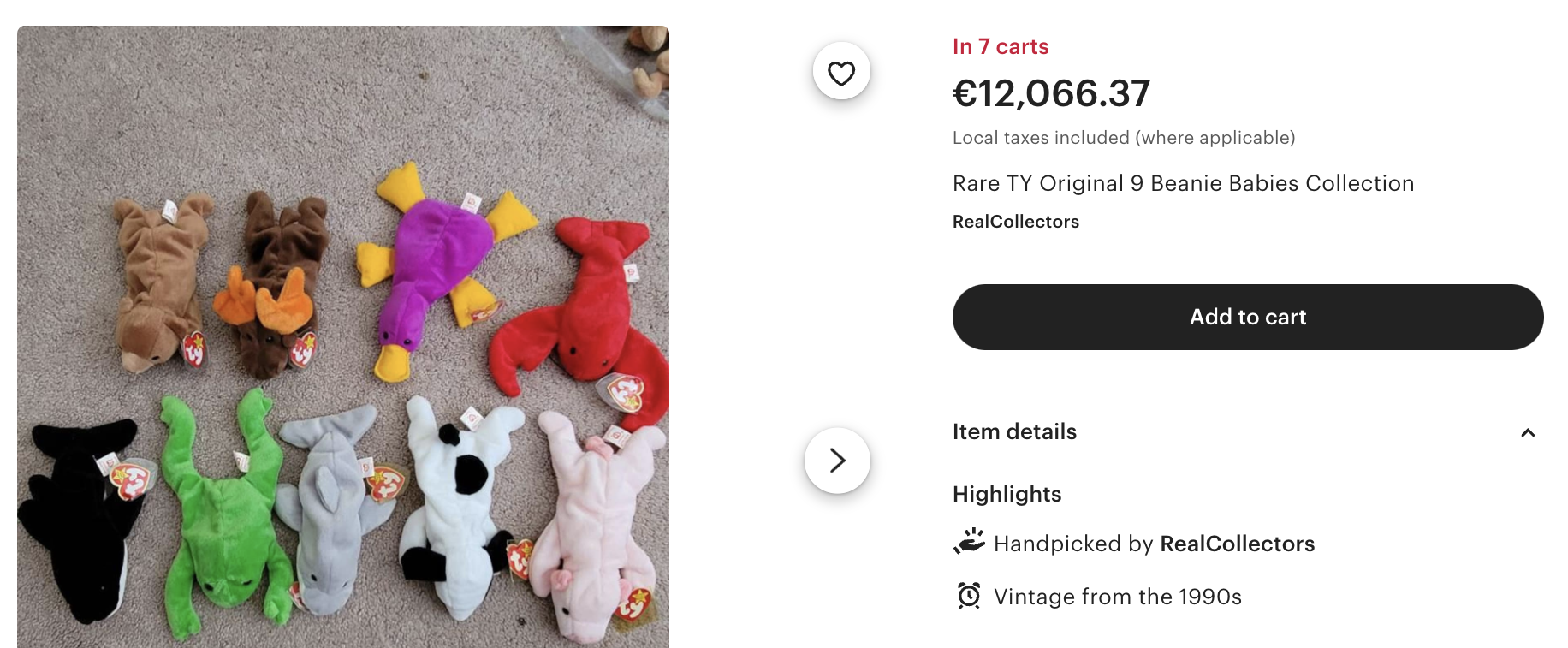 Expensive Beanie Babies Collection Being Sold on Etsy