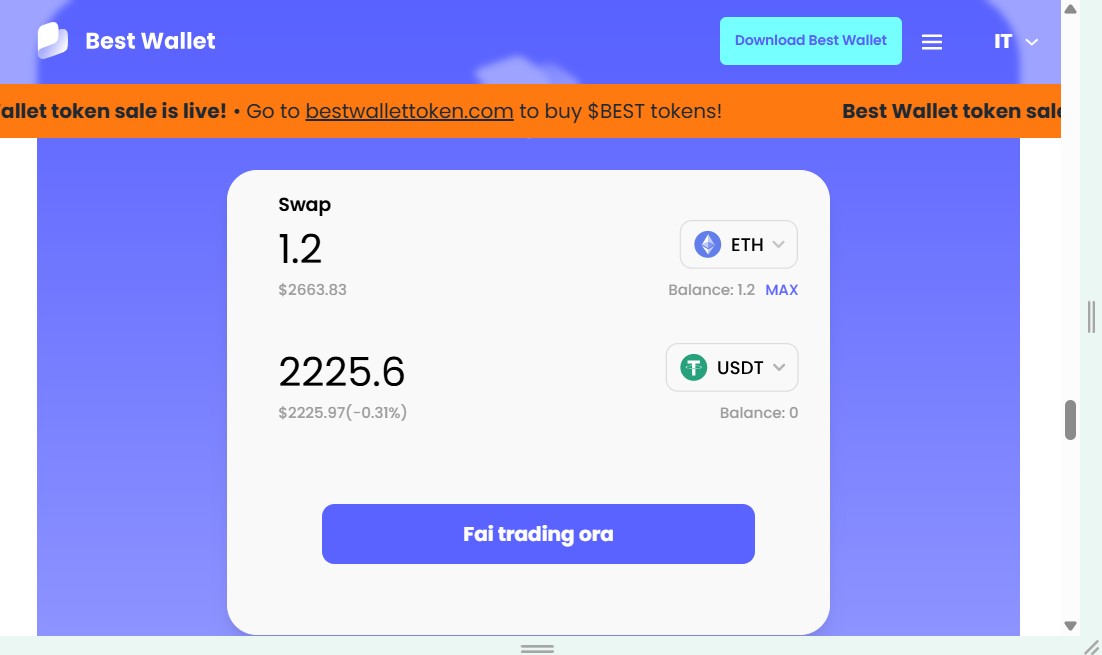 best wallet personalizza l'interfaccia