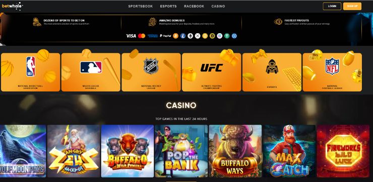 betwhale casino games and sportsbetting homepage
