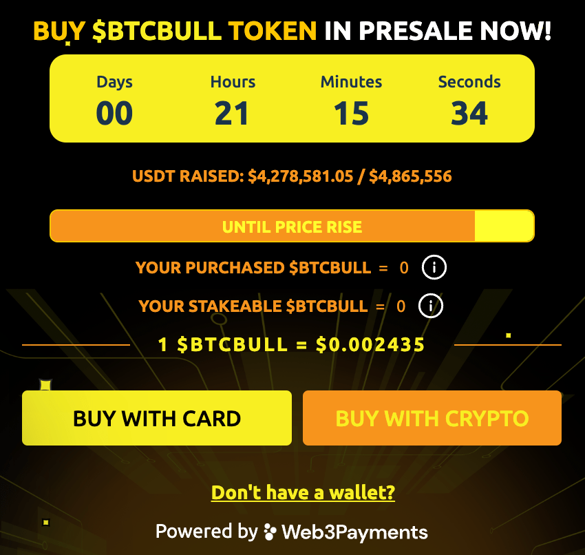 Buy $BTCBULL on presale