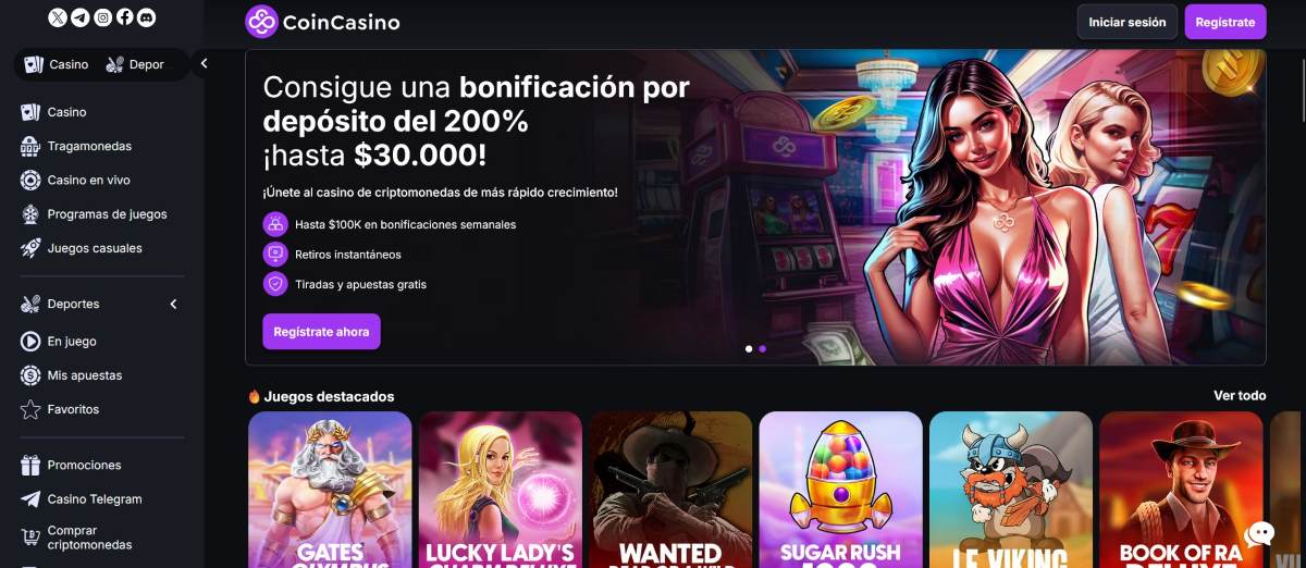 CoinCasino permite registrarse fácilmente para apostar con Ethereum