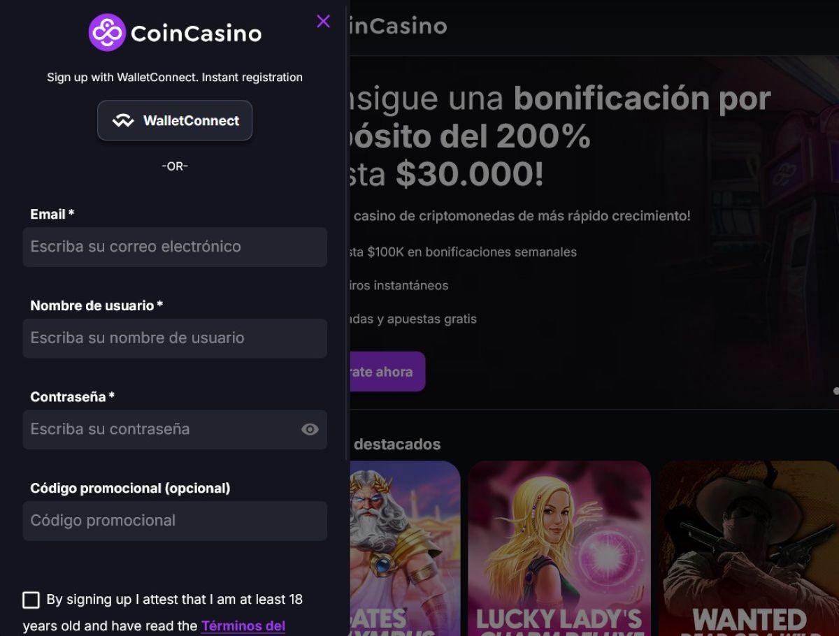apostar en deportes con Ethereum es cuestión de minutos en CoinCasino