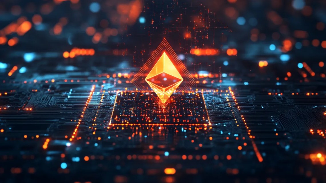 電子機器の上にあるオレンジのETH