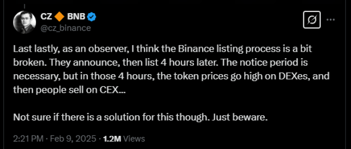 upcoming-binance-listings Binance listing process suffers from flaws, per CZ