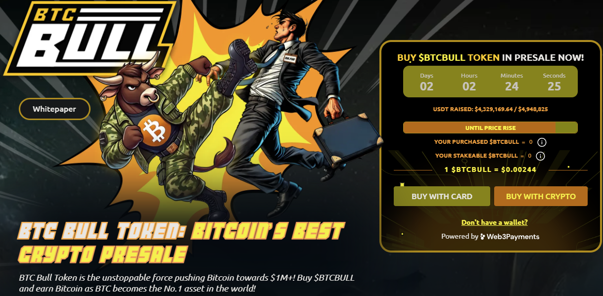 Bitcoin Bull Token’s presale website