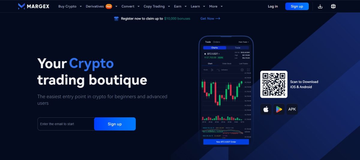 2. Margex – greita ir funkcionali platforma aktyviems kripto vartotojams