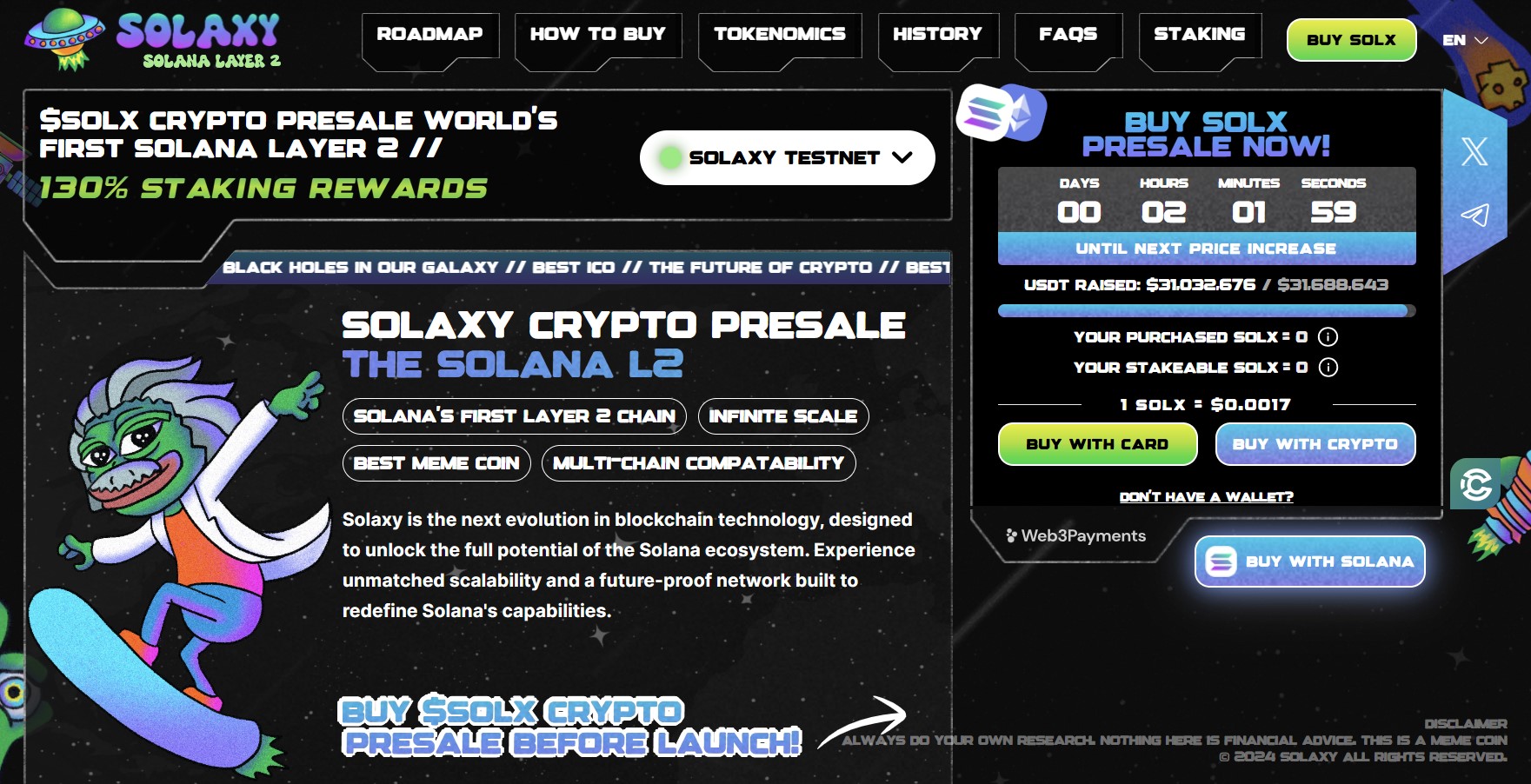 Solaxy ($SOLX), one of the best presales 2025