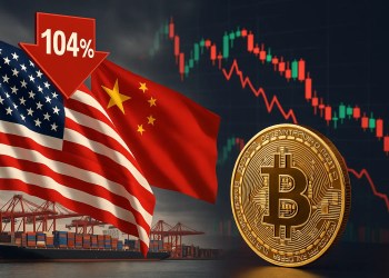 US verhängt 104% Zölle auf China: Bitcoin unter $77.000