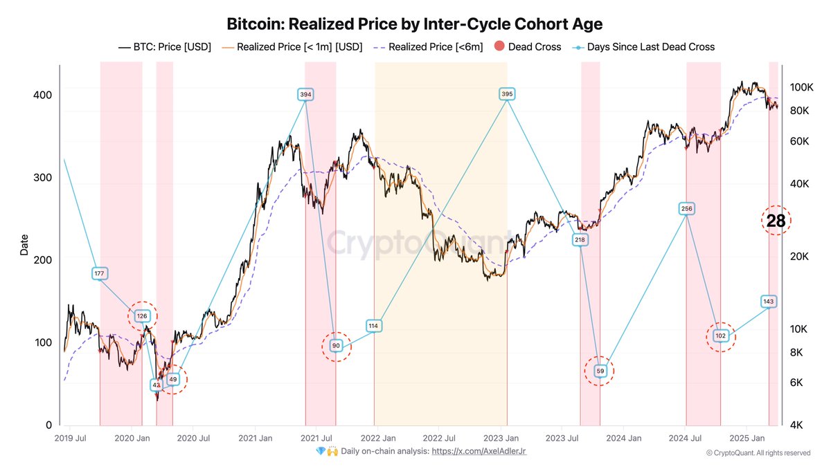 Bitcoin Realized Price by Inter-Cycle Cohort Age | Source: Axel Adler on X