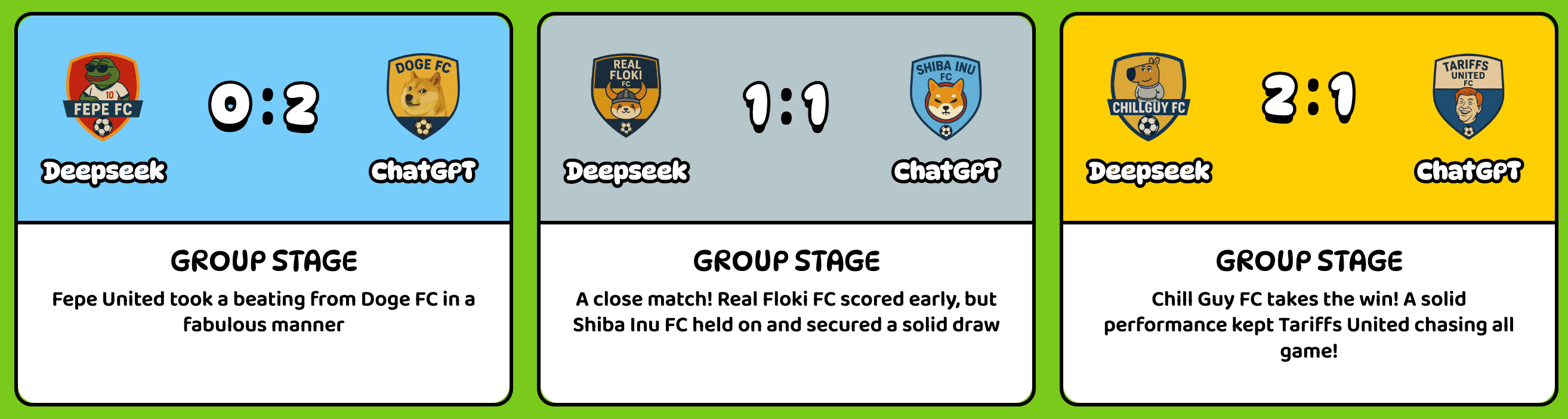 $FEPE AI-generated football matches