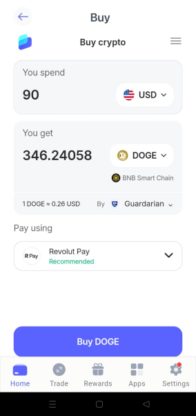 Best Wallet’s fiat onramp feature.