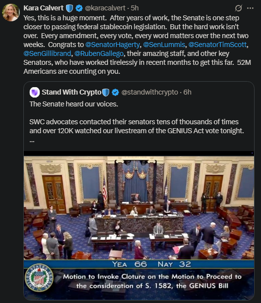 Kara Calvert’s X post