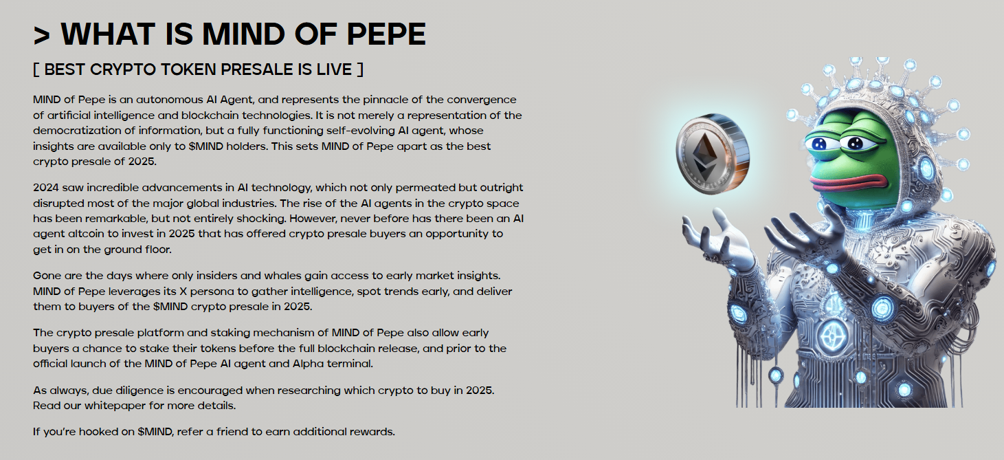 MIND of Pepe presale website