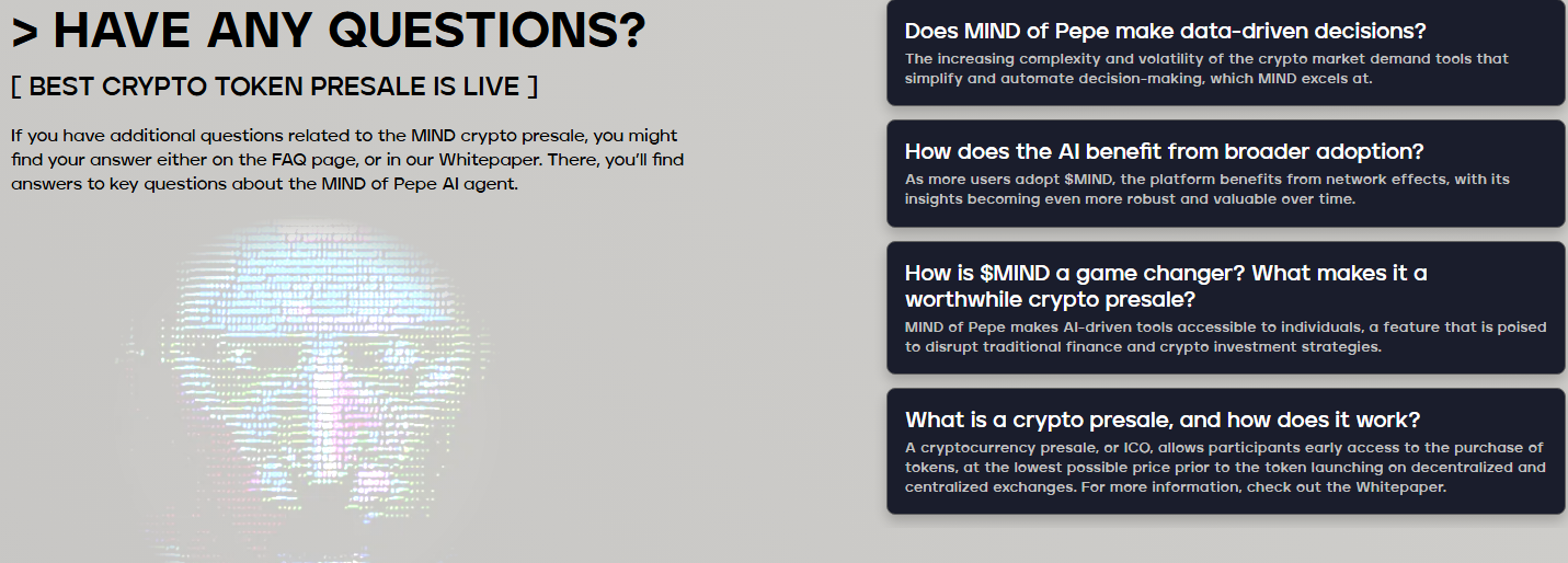 MIND of Pepe presale website