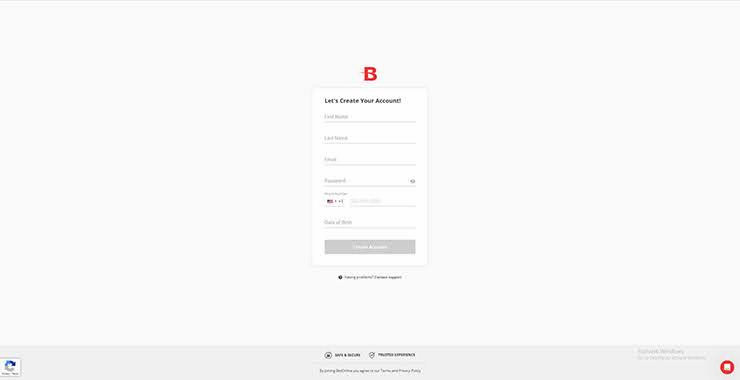 NC Sportsbook signup - second step