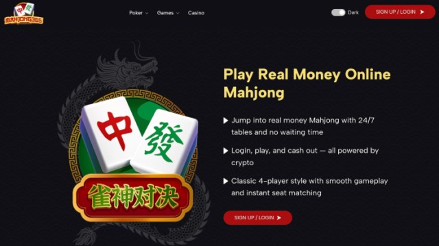 Скриншот сайта Mahjong365.com