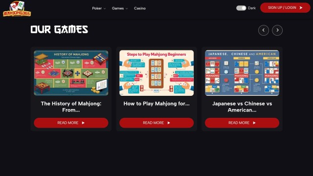 Скриншот сайта Mahjong365.com