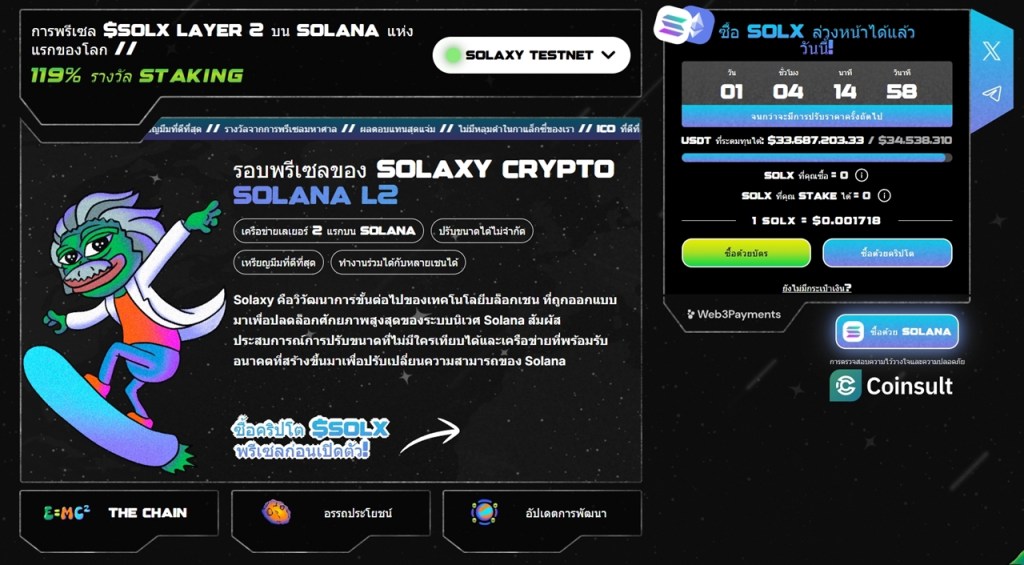 Solaxy (SOLX): Layer-2 แรกของ Solana ที่อาจพลิกเกมทั้งวงการ