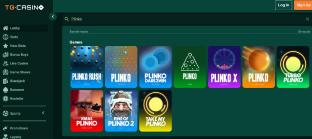 TG.Casino - inovatīvākais Plinko Casino