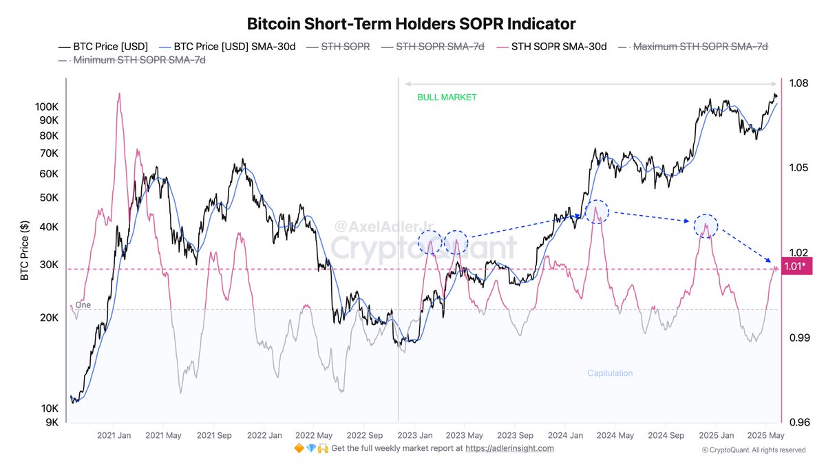 Bitcoin Short-Term Holders SOPR Indicator | Source: Axel Adler on X