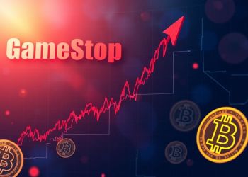 กราฟราคาหุ้น GME ที่พุ่งขึ้นอย่างรวดเร็วหลัง GameStop ซื้อ Bitcoin จำนวนมาก