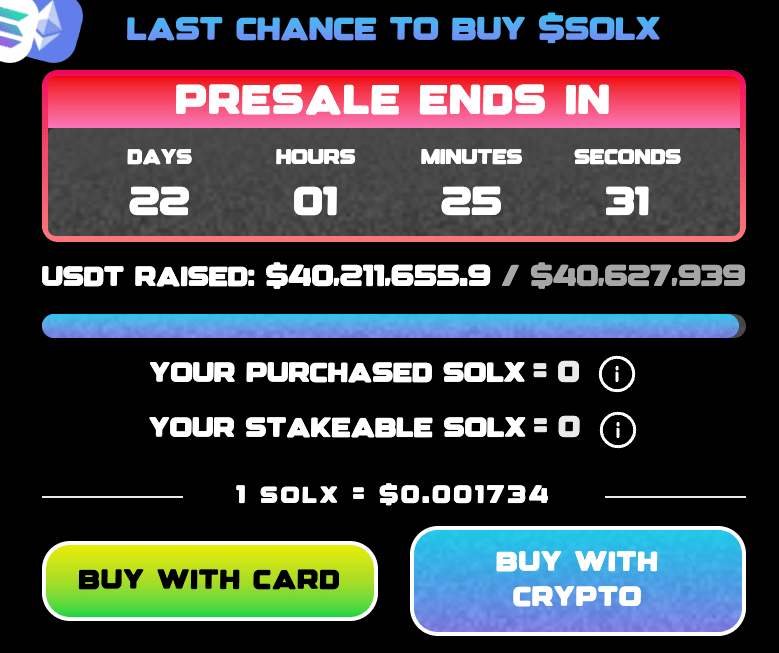 How to buy $SOLX presale.