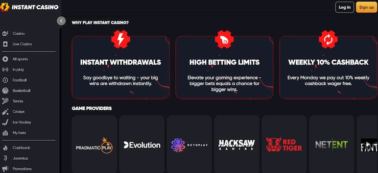 Instant Casino: Nejlepší zahraniční online casino