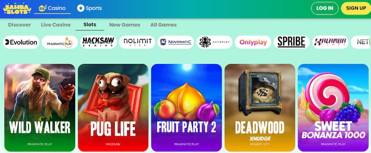 Nabídka automatů na Samba Slots
