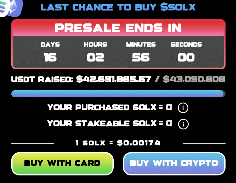 Last chance to buy Solaxy in presale.