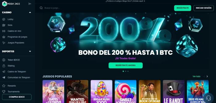Mega Dice admite apuestas con Bitcoin o comprar su propio token $DICE