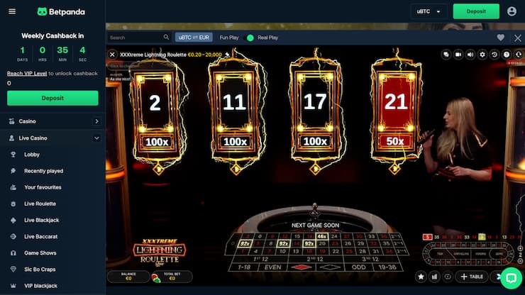 play live dealer games at betpanda