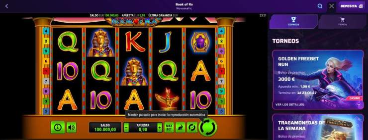 Si buscas la slot clásica Book of Ra, Roby Casino es una de las mejores plataformas donde encontrarla.