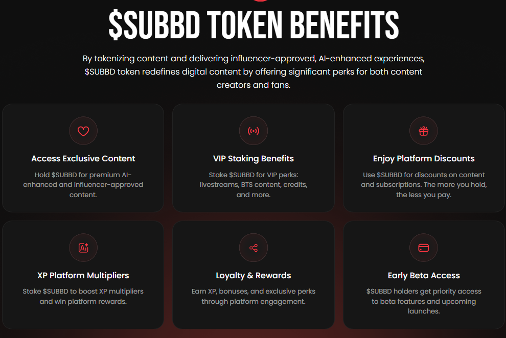 Exclusive SUBBD Token Benefits