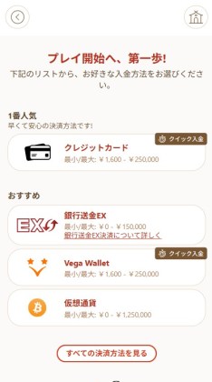 入金ページ