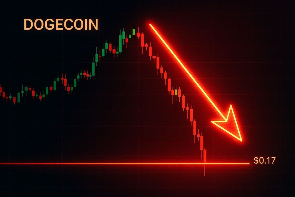 กราฟวิเคราะห์ราคา Dogecoin แสดงแนวรับสำคัญที่ $0.17 ซึ่งเป็นจุดชี้ชะตาของแนวโน้มราคา