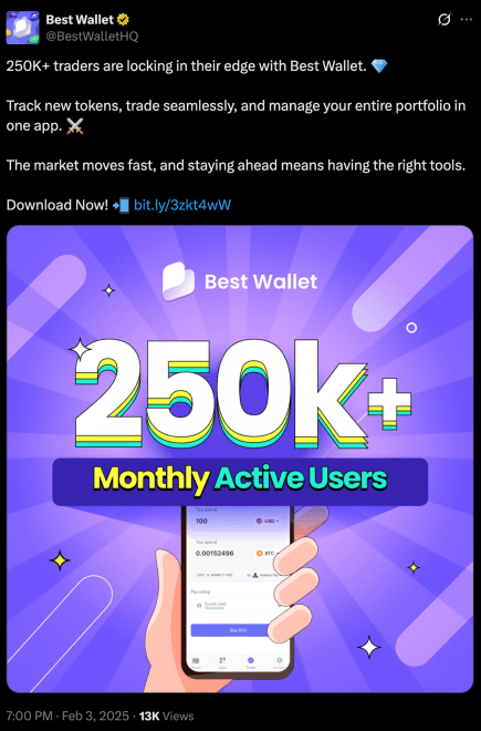 Best Wallet - Web3 Wallet ที่น่าสนใจ มีผู้ใช้งานรายเดือนกว่า 250K คน