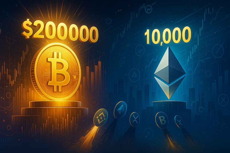 Bitcoin đạt $200,000 và Ethereum chạm $10,000