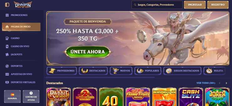 DivaSpin ofrece vías similares a PayPal para depositar y retirar sin comisiones