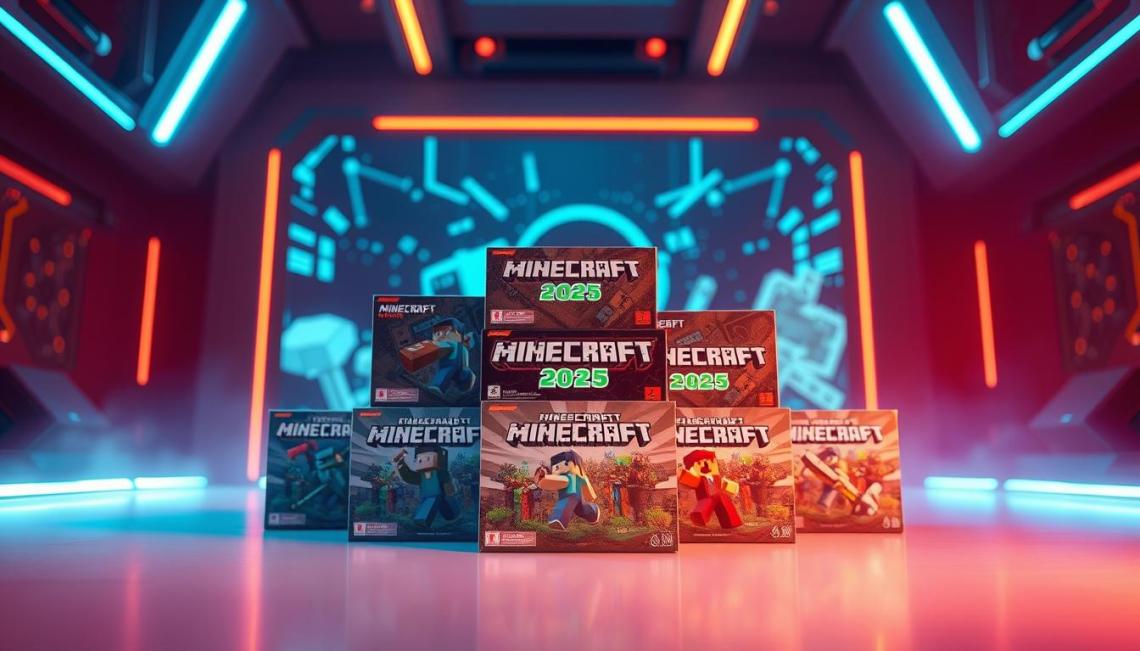 Obrázek zobrazuje Minecraft Mystery Box 2025, který je nabízen na nejlepších stránkách pro herní překvapení. Box je označen cenou 499 Kč a 999 Kč, a je určen pro zákazníky, kteří hledají zajímavé produkty a dárky spojené s Minecraftem.