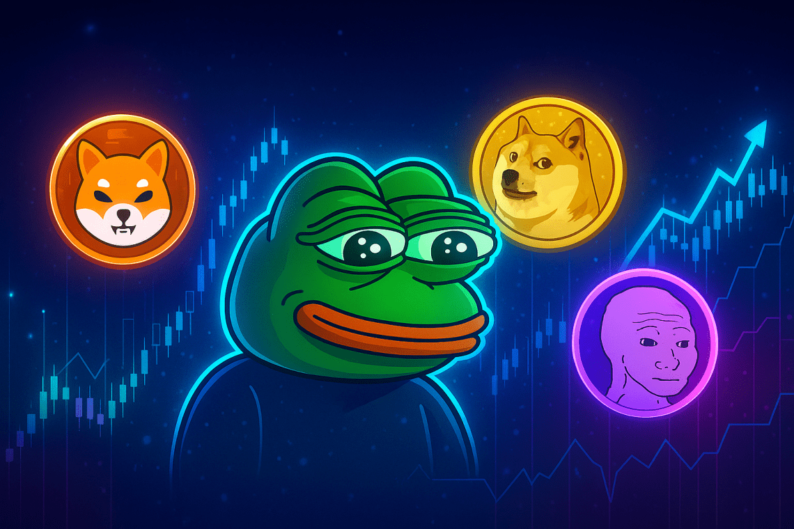 Grafika wyróżniająca wpisu o nowych memecoinach. Czy najlepsze memecoiny eksplodują w 2025 roku?