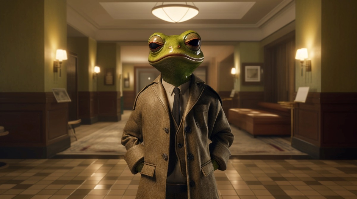 Pepe meme coin žaba ako milionár — symbol rastu meme coinov s potenciálom 100x v roku 2025