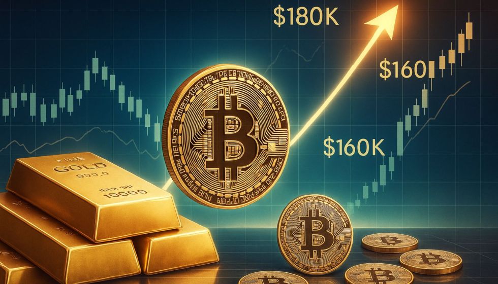 Bitcoin Mirrors Gold’s Path – Analyst Sets Cycle Top Targets At $160K-$180K